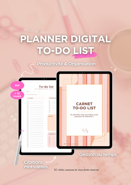 To-Do list Planner Digital – Objectifs & Productivité